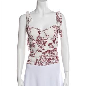 Reformation Floral Camisole in Red and White